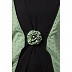 Polka dotted layered abaya- Green-Black Polka dotted layered abaya- Green-Black